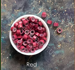 Burgundy Red Hair Extension Micro Link Beads Silicone 5mm 50PCS