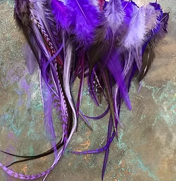Assorted Craft Feathers Iris Purple Rooster Guinea Mix of 100 2-8”
