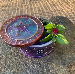 Astrology Lover Trinket Container with Lid Witchy Boho Color Shifting Handmade