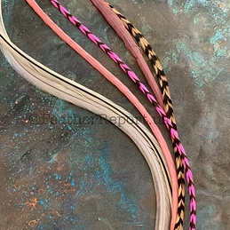 Coral Pink Badger Bonded Hair Feather Extension 14to16inch