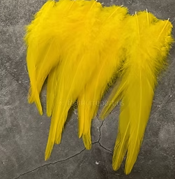 Yellow Rooster Saddle Craft Feathers 4-7inch 20 pack
