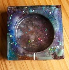 Galaxy Art Ashtray Resin Blue Purple Glitter Weed Tray PotHead Gift