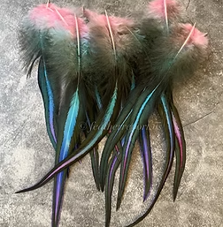 Laced Craft Feathers Rainbow Black Blue Pink Larger Sized