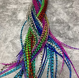 100 Grizzly Rooster Feather Hair Extensions Bulk Hair Feathers 8-13"