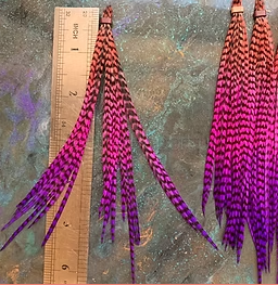 Grizzly Feathers Short Peach Pink Purple Ombre Earring Craft Feathers x 15