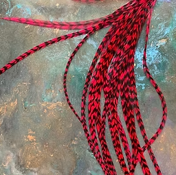 Fuchsia grizzly rooster hair feather extensions short craft Feathers