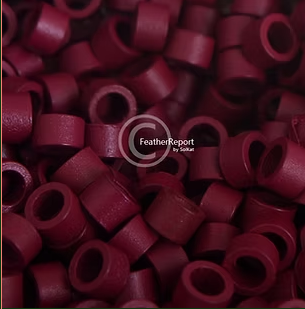 Red Hair Extension Crimp Beads - Feather Beads