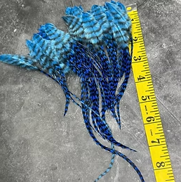 Light Sapphire Blue Grizzly Rooster Feathers for Crafts