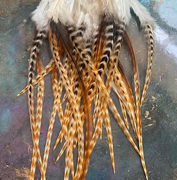 Barred Ginger Rooster Feathers for Crafts Earring Making Biker Tassles etc