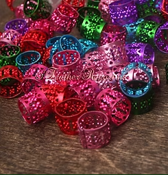 Metal Dread Beads Dreadlock Hair Ornaments Colored Metal Hair Wraps x 10
