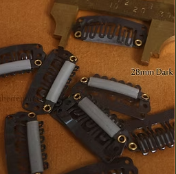Wig Clips for Hair Feathers Dark Brown 28mm 10pcs