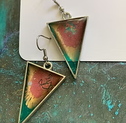 Rasta inspired handmade earrings resin art