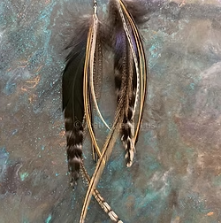 Real Feather Jewelry Natural Long Feather Earrings Handmade Bohemian This Pair