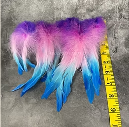 Ombre Sky Blue Purple Pink Fluffy Rainbow Feathers for Crafts