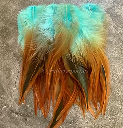 Aqua Blue Brown Craft Feathers for Earrings 30