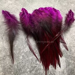 Vivid Purple Over Furnace Rooster Craft Feathers