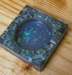 Resin Art Small Ashtray Gift for Hippy Pothead or You Opal-Like Crystal Dish
