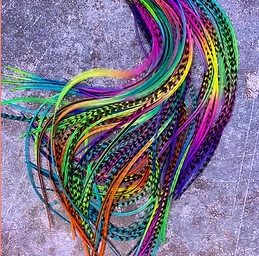 Bulk Hair Feather Extensions Colorful Mixed Rainbow Feathers for Boho Hair 100