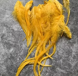 Aztec gold rooster saddle feathers bulk