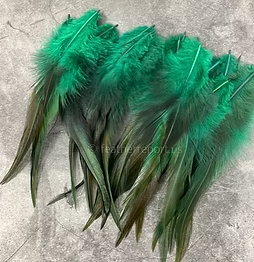 Spearmint Green Rooster Saddle Feathers - 25pcs - 5to6inch Full Craft Feathers