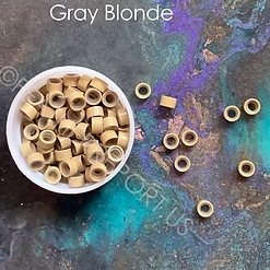 Gray Blonde 5MM Silicone Lined Hair Extension Crimp Beads Micro Links 50PCS
