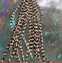 Grizzly No Fluff Feathers for Hair Crafts x 25 Natural Rooster