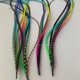 Bonded Hair Feathers Full Set 4 Diy Extensions Cree Rainbow 9-14” 4 bundles