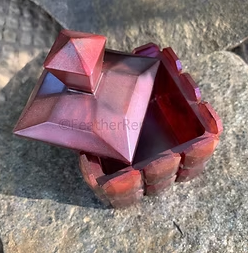 Color shifting reddish purple blue gold jewelry box with lid Resin Container