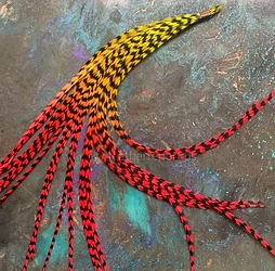Fire Grizzly Hackle Fly Tying Rooster Feathers