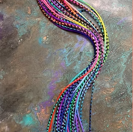 XXL Rainbow Hair Feather Extensions Super Thin
