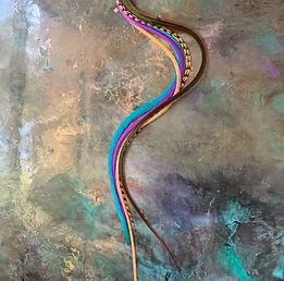 Pink Blue Brown XXL hair feather extension bonded diy kit with beads