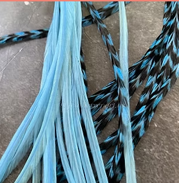 10 Hair Feathers XXL Rooster Extensions Colored Sky Blue Grizzly/Solids