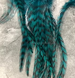 Teal Green Grizzly Feathers for Crafts Jewelry Wide Silky