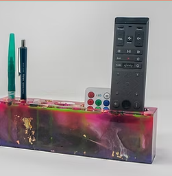 Stoner Gift Resin Art Table Organizer For Remotes Brushes Handmade Pink Green