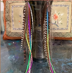 Long Feather Earrings Rainbow Hippie Earrings Festival Earrings