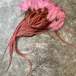 Pink Bulk Craft Feathers Rare Chinchilla Rooster Rose