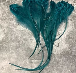 Teal Green Solid Rooster Feathers for Crafts