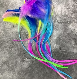 Ombre Rainbow Craft Feathers Exotic Extra Long Fluffy Hair and Craft Feathers 16