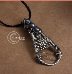 Wire Wrapped Sterling Silver Pendant Handmade