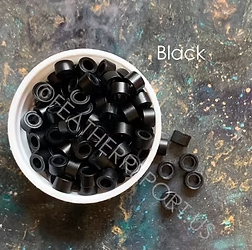 5MM Silicone Lined Black Hair Extension Crimp Beads Micro Links 50PCS